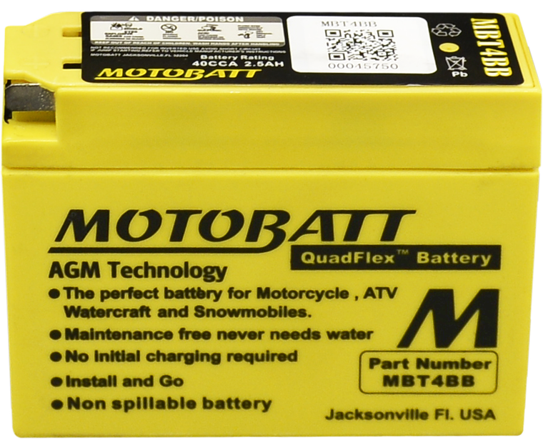 Motobatt - Battery Mbt4bb Sealed Factory Activated - MBT4BB