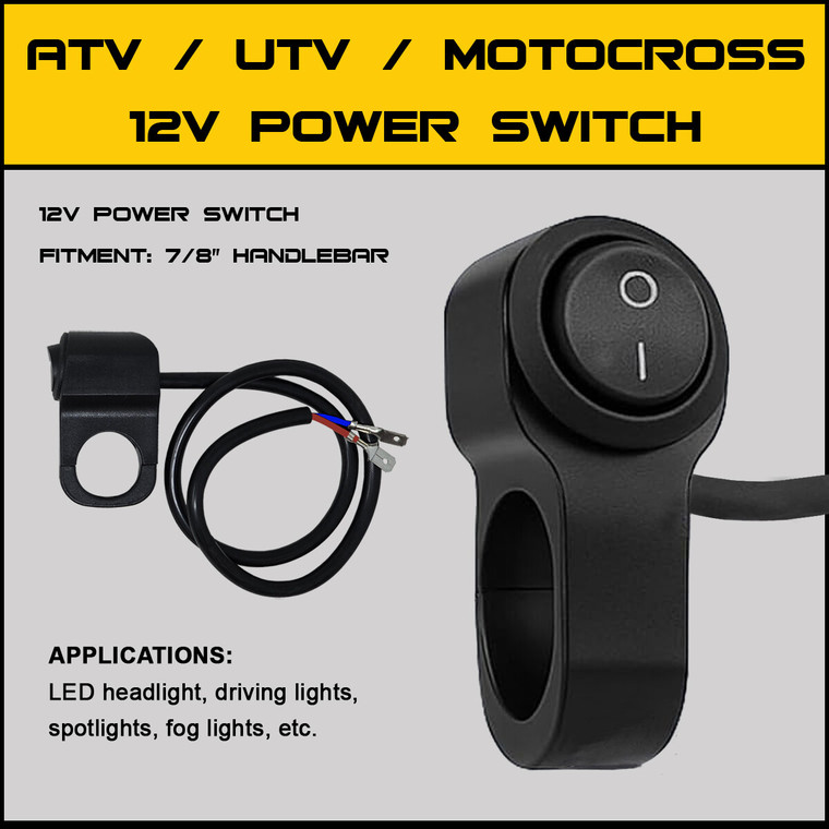 Pathfinder - Power Switch Mount W/cable 22mm Mount 18in Power Cable - PWRMS