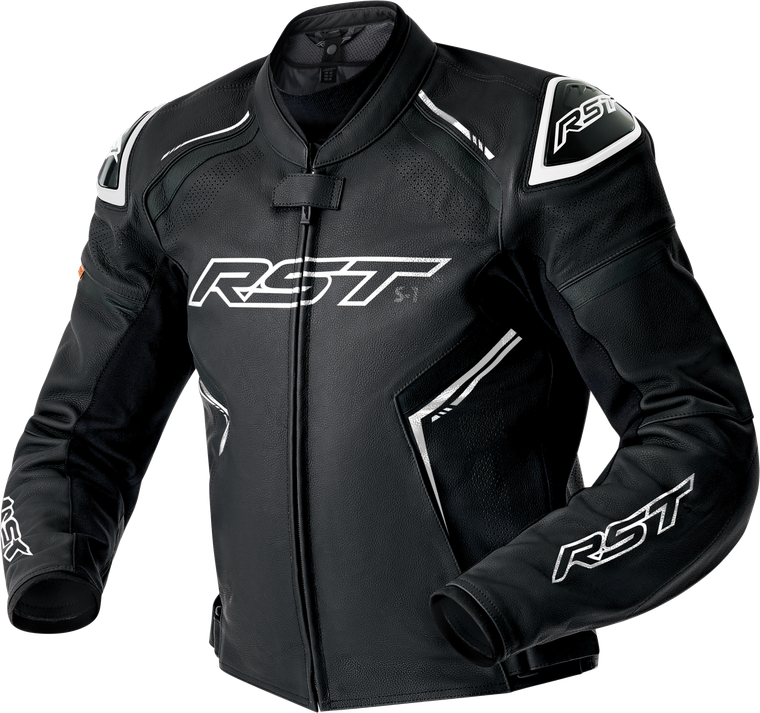 Rst - S1 D3o Leather Jacket Blk/whi 2x - 103605WHI-48