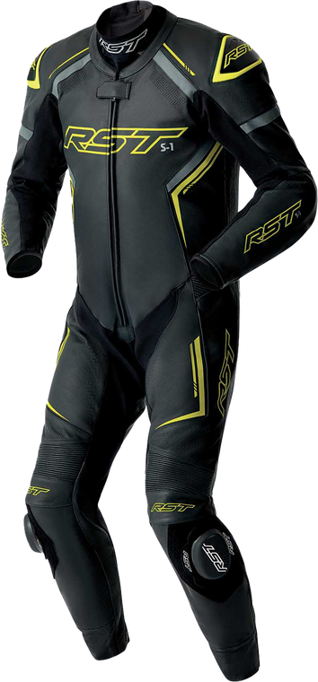 Rst - S1 D3o Suit Blk/gry/flo Yel Leather 2x - 103604F.YEL-48