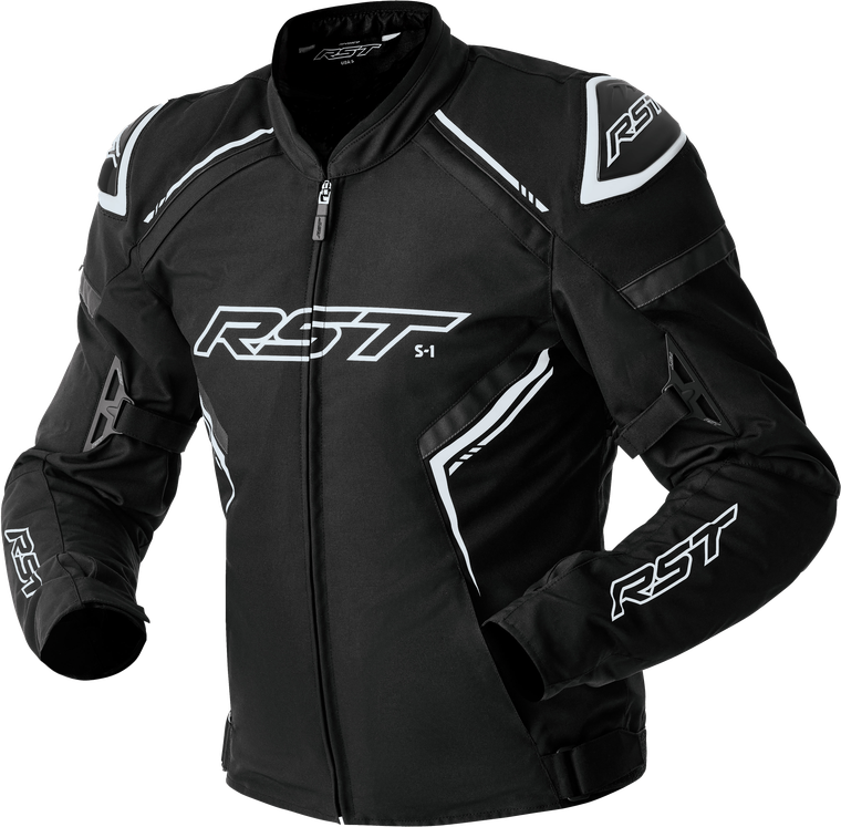 Rst - S1 D3o Textile Jacket Black/white Md - 103614WHI-42