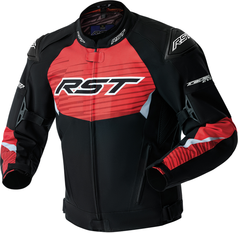 Rst - Tractech Evo D3o Jacket Black/flo Red Textile 3x - 103640F.RED-50
