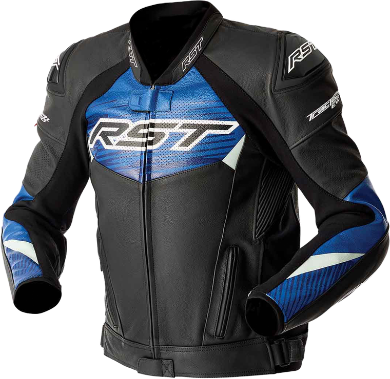 Rst - Tractech Evo D3o Jacket Blk/blue Leather Md - 103635BLU-42