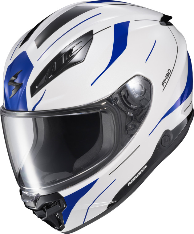 Scorpion Exo - Exo-r430 Full Face Helmet Cutlass White/blue Xl - 43-3126