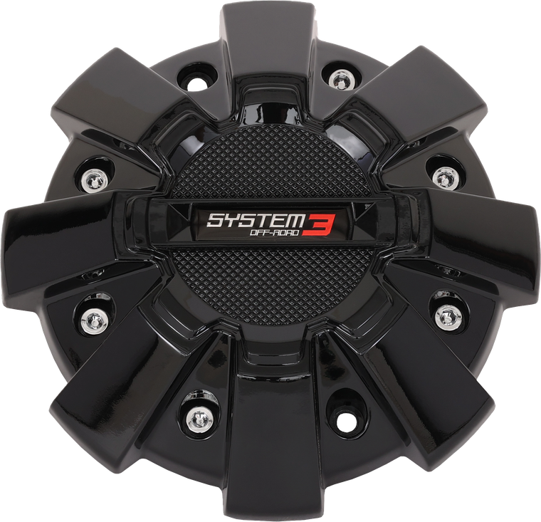 System 3 - St7 Center Cap Dual Fit Bolt-in Gloss Black - CAPS3-170