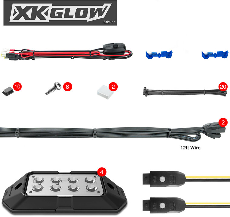Xk Glow - 4pc Rgb Rock Light - XK-ROCK-STA