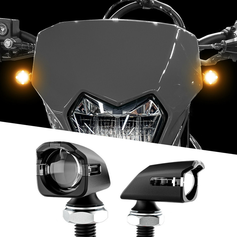 Xk Glow - Mini Led Turn Signal Black Amber Pair - XK034022-AB