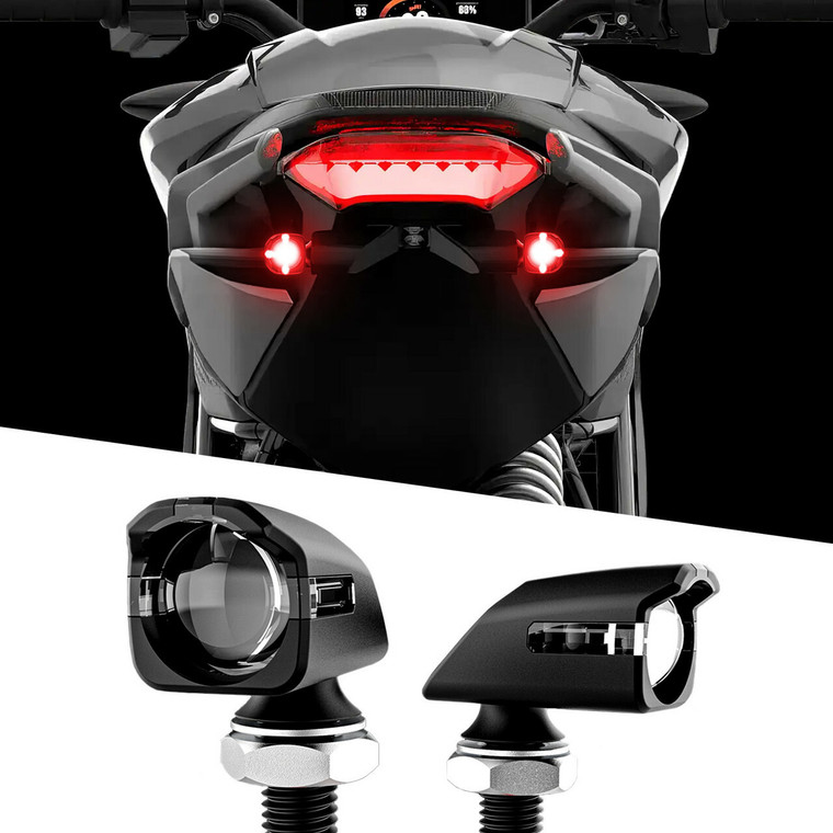 Xk Glow - Mini Led Turn Signal Black Red Pair - XK034022-RB