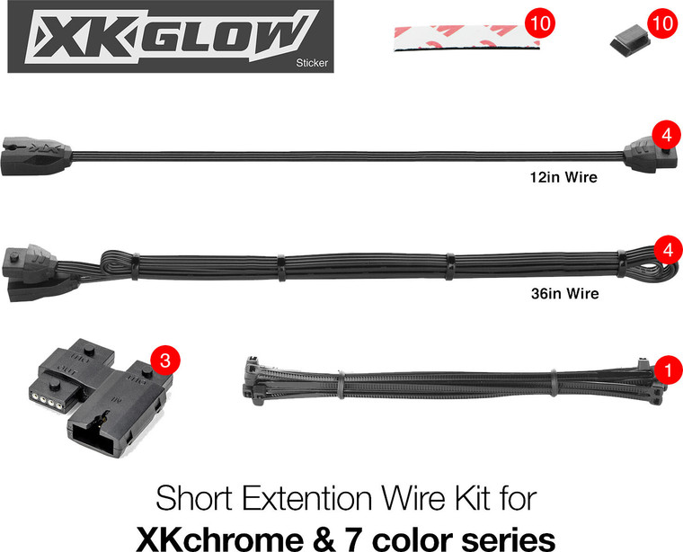 Xk Glow - Moto Extension Wire Kit - XK-4P-WIRE-KIT-MOTO