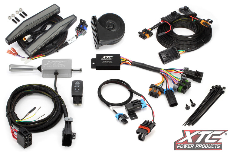 Xtc Power Products - Auto Turn Signal Kit W/ Billet Lever And Front Drl Lights Pol - ATS-L-POL-M24-DRL