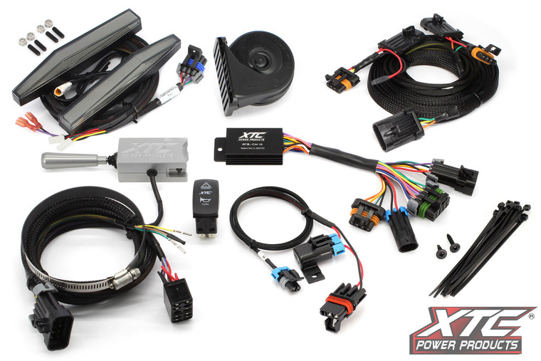 Xtc Power Products - Auto Turn Signal Kit W/ Billet Lever And Front Drl Lights Pol - ATS-L-POL-M24U-DRL