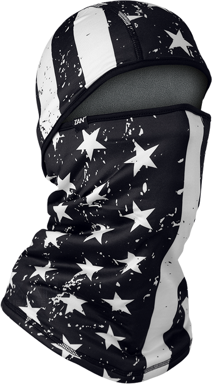 Zan - Sportflex Cnvtbl Balacava Fleece Black & White Flag - WBSF091