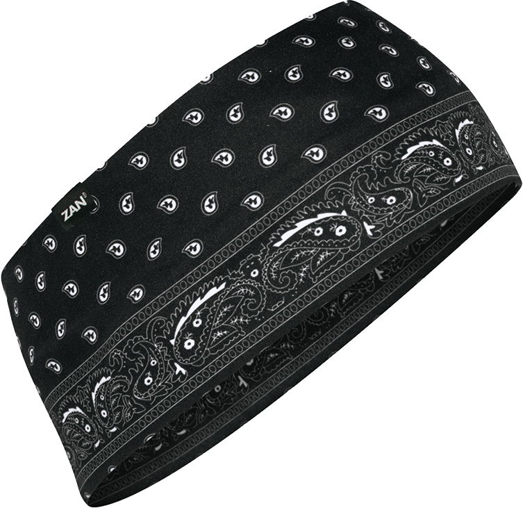 Zan - Sportflex Headband Upf50+ Black Paisley - HBL101