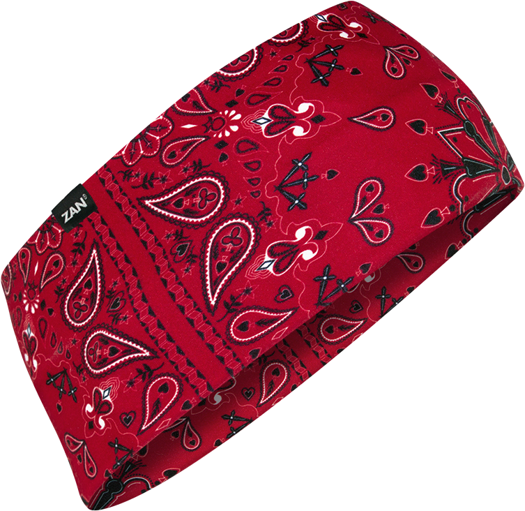 Zan - Sportflex Headband Upf50+ Red Paisley - HBL106