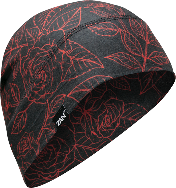 Zan - Sportflex Upf50+ Liner/beanie Red & Black Roses - WHLL206