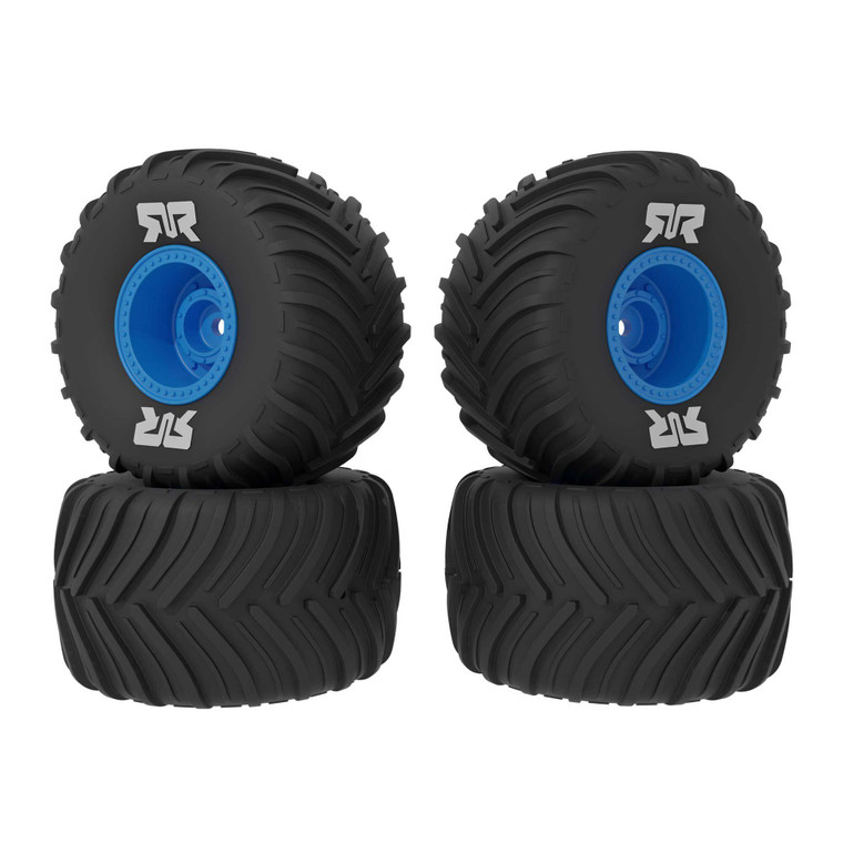 Arrma - dBoots Chevron MT Tire Set Glued (Blue) (2 Pairs) - GROM - -3982