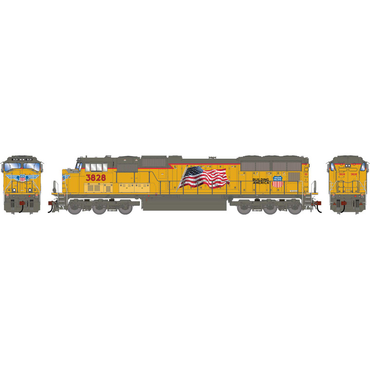 Athearn - HO GEN SD70M Locomotive, UP 'Flared Radiators' #3828 - G-3267