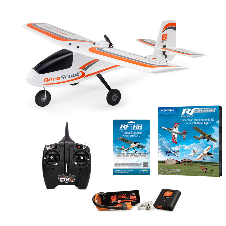 HobbyZone - AeroScout S 2 1.1m and RealFlight Trainer Success Program Ultimate Combo - 380002SC