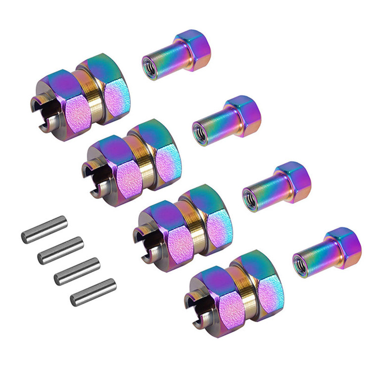 Injora - +5mm Rainbow Wheel Hex for SCX24 - SCX24-54RW
