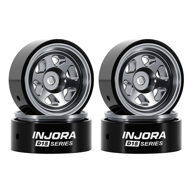 Injora - 0.7" D18 6-Spoke Beadlock Wheels (W7001) - W7001TI-18