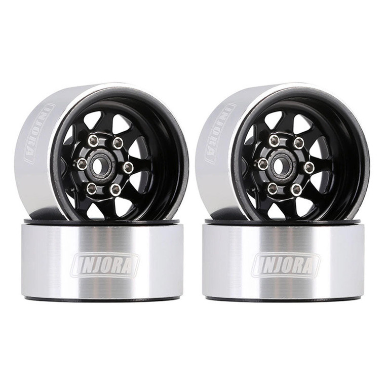 Injora - 1.0" Stamped Steel Beadlock Wheels (W1004) - YQW-1004BK