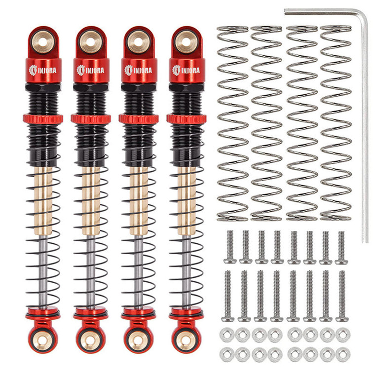 Injora - 51mm Aluminum Threaded Shocks for AX24 - SCX24-160RB-4
