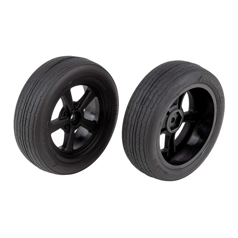 Team Associated - DR10 Front Wheels and Drag Tires, mounted - 71073