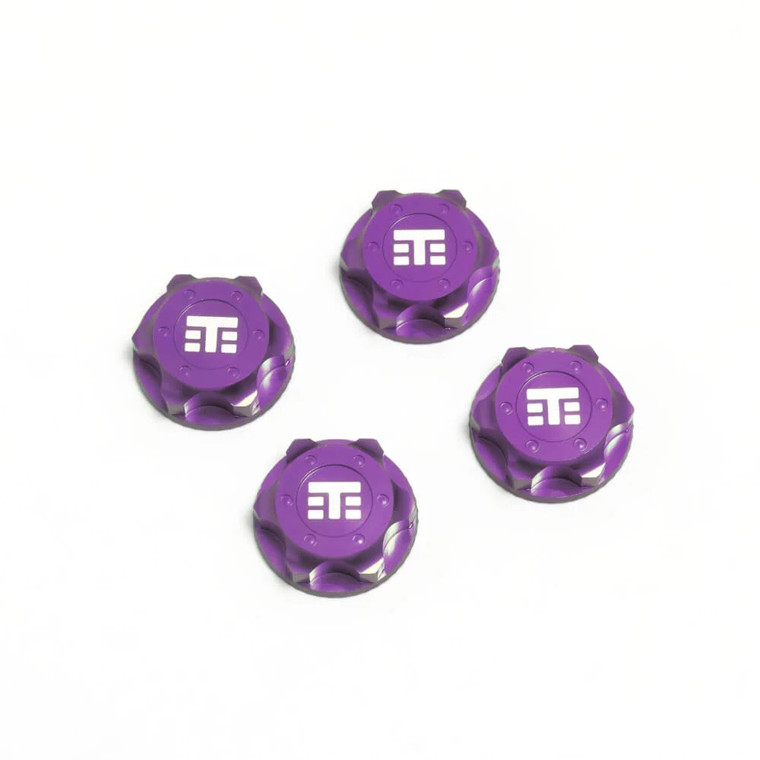TEKNO RC - Wheel Nuts (17mm, PURPLE M12x1.0, 4pcs) - 5116BP