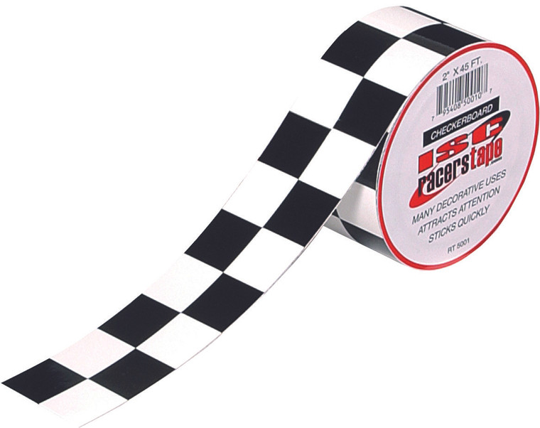 Isc - Black & White Straight Checker Board Tape 2"x45' - RT5001
