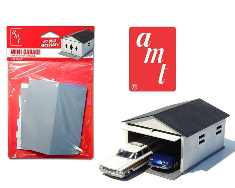 Amt Model Kit 1:64 Mini 2 Cars Garage ( Cars Not Included ) - Diecast