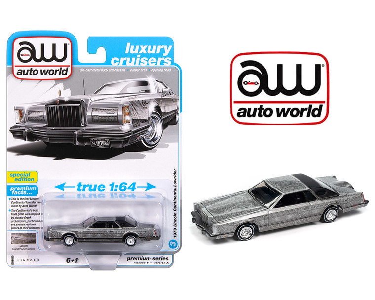 Auto World 1:64 1979 Lincoln Continental Lowriders - Silver - Special Edition - Diecast