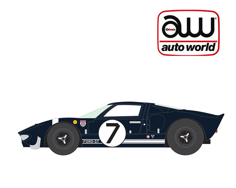 Auto World 1:64 2025 Premium Release 3 Version B - 1965 Ford Gt 40 #7 - Blue - Solid Pack - Diecast