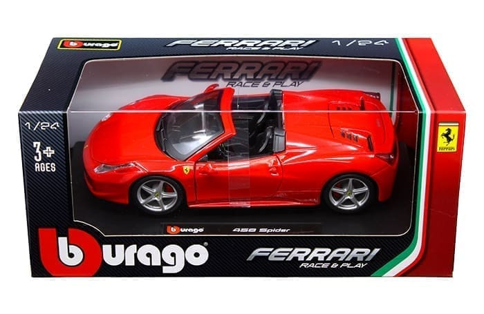 Bburago 1:24 Ferrari 458 Spider - Race & Play Ferrari - Diecast