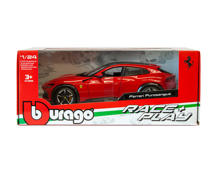 Bburago 1:24 Ferrari Purosangue - Red - Race And Play - Diecast