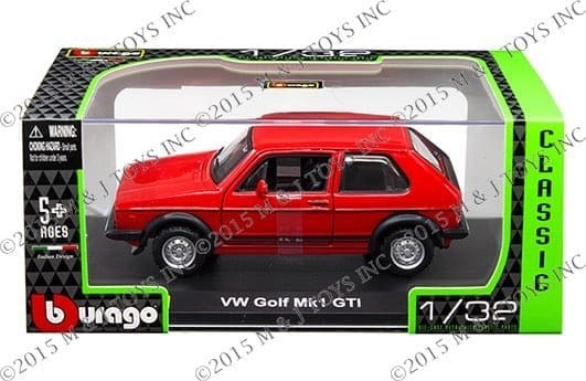 Bburago 1:32 Classic - 1979 Volkswagen Golf Mk1 Gti In Plastic Display Case - Diecast
