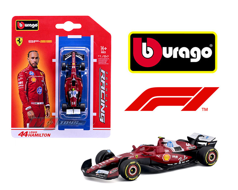 Bburago 1:64 F1 2025 Ferrari Sf-25 #44 Lewis Hamilton - Racing Formula - Diecast