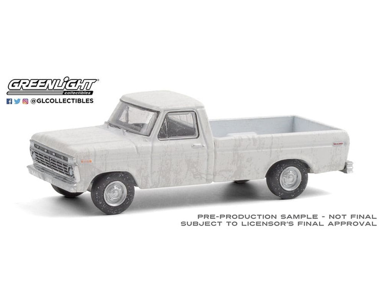 Greenlight 1:64 1973 Ford F-100 - White With Dirt - Diecast