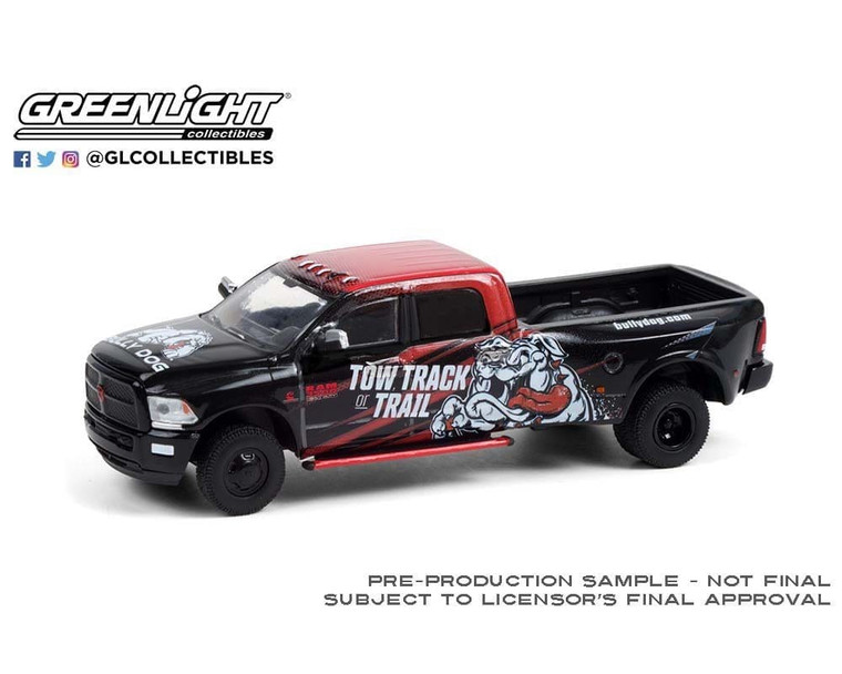 Greenlight 1:64 2018 Ram 3500 Dually - Bully Dog Tow Track Or Trail (black) - Diecast