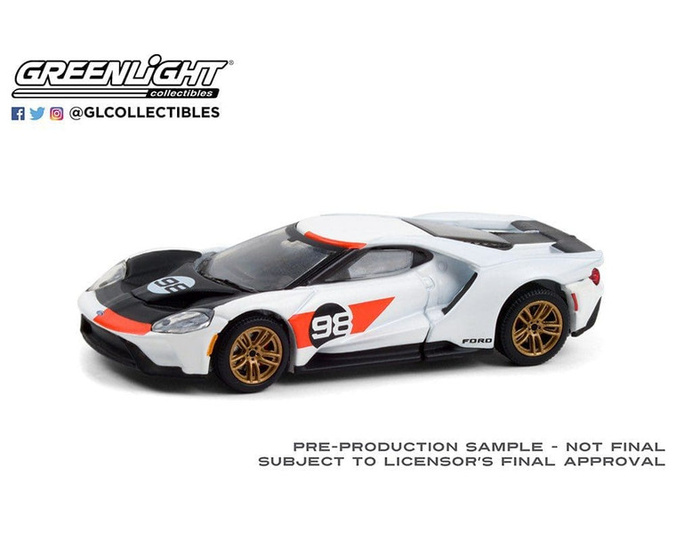 Greenlight 1:64 Hobby Exclusive - 2021 Ford Gt Heritage Edition - #98 K. Miles - Diecast