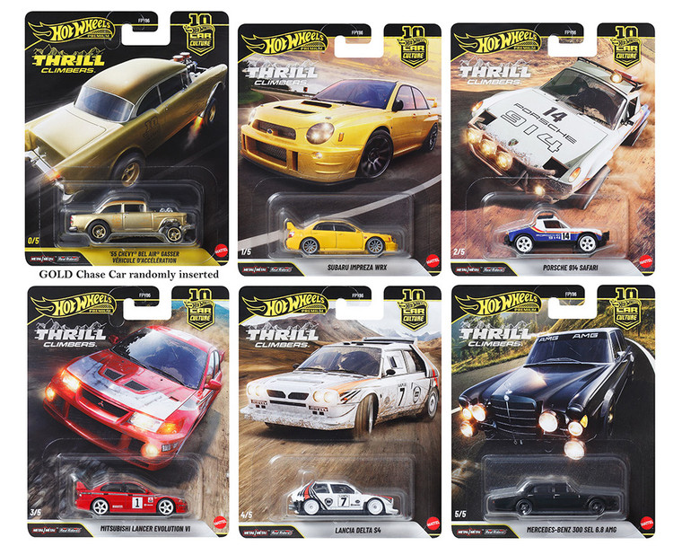 Hot Wheels 1:64 Car Culture 10th Anniversary 2026 Q Case - Thrill Climbers 5 Assortment - Diecast