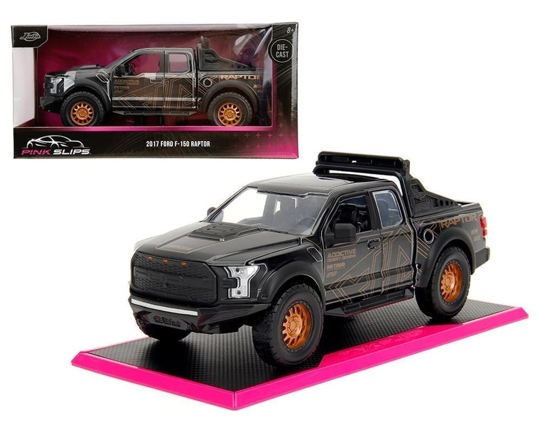 Jada 1:24 2017 Ford F-150 Raptor - Black - Pink Slips - Diecast