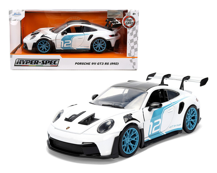 Jada 1:24 Porsche 911 Gt3 Rs (992) #12 - White - Hyper-spec - Diecast