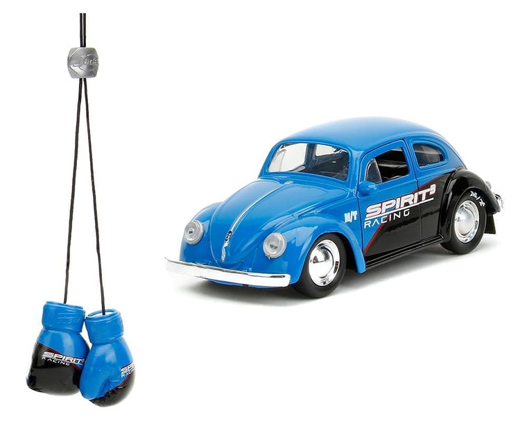 Jada 1:32 1959 Volkswagen Beetle With Boxing Gloves - Spirit Racing - Blue - Punch Buggy Slug Bug - Diecast