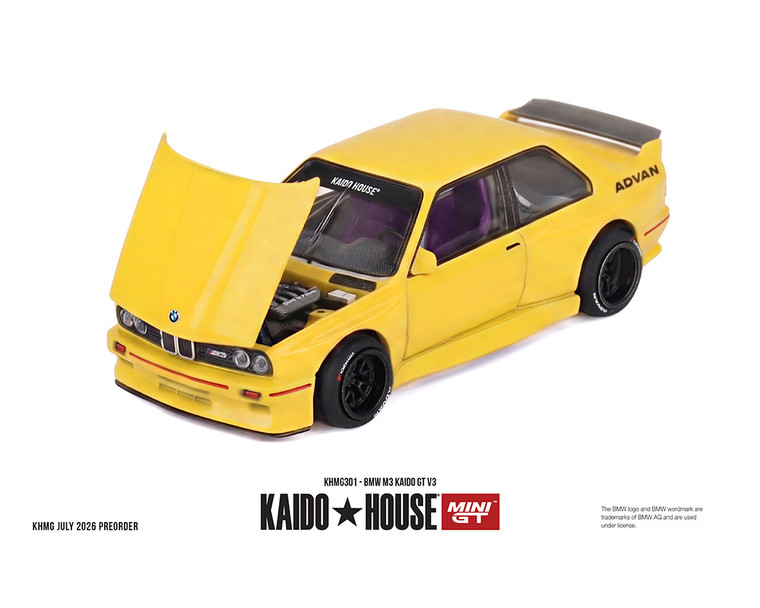 Kaido House X Mini Gt 1:64 Bmw M3 Kaido Gt V3 Advan - Yellow - Diecast