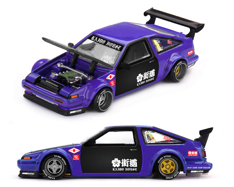 Kaido House X Mini Gt Toyota Ae86 Sprinter Trueno Touge V1- Blue - Diecast