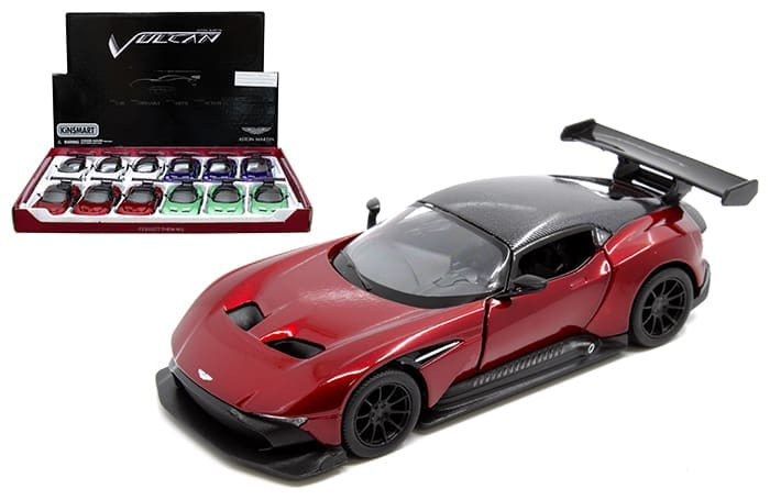Kinsmart 1:36 Aston Martin Vulcan 5" (kt5407d) - Display Tray Set Of 12 - Diecast