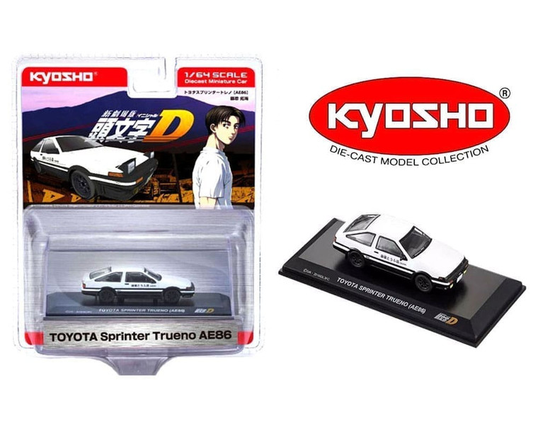 Kyosho 1:64 Initial D Toyota Sprinter Trueno Ae86 - White - Limited Edition - Diecast