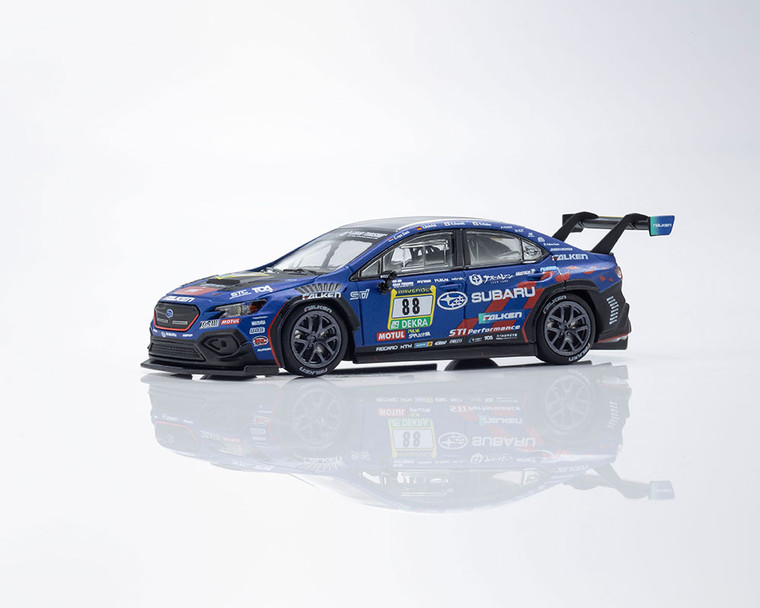 Kyosho 1:64 Minicar Book Edition Subaru Wrx Nbr2024 With Motn Led Base Compatible - Blue - Diecast