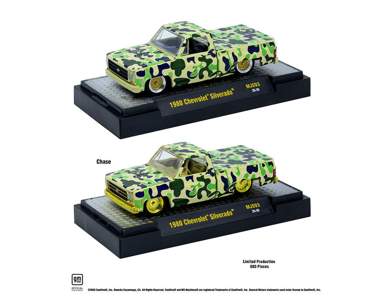 M2 Machines 1:64 1980 Chevrolet Silverado Custom - Camouflage - Mijo Exclusives Limited Edition - Diecast