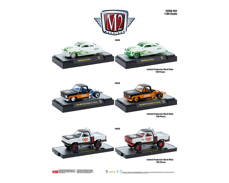 M2 Machines 1:64 Coca-cola 2025 Release A54 Assortment - Diecast
